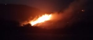Vasto incendio per il forte vento